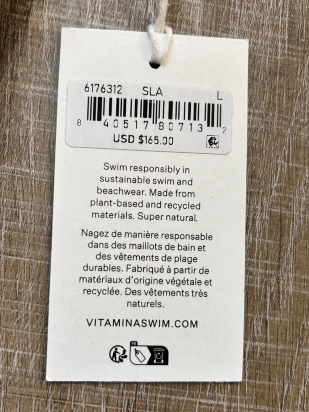 NWT Vitamin A Leah One Piece Swim Suit Size Large Light Blue Rib Ribbed Swimwear - Picture 10 of 16